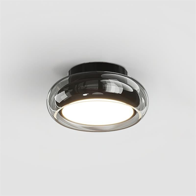 Flush Mount Ceiling Light with Amber Glass Shade Integrated LED - Image 15