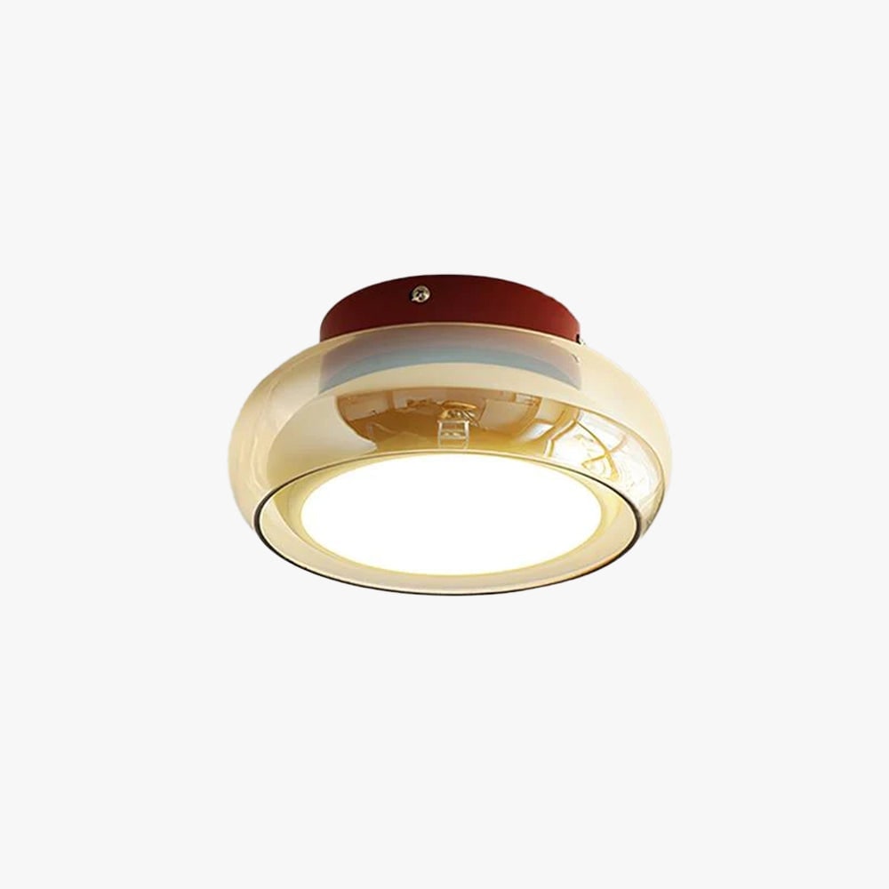 Flush Mount Ceiling Light with Amber Glass Shade Integrated LED - Image 18