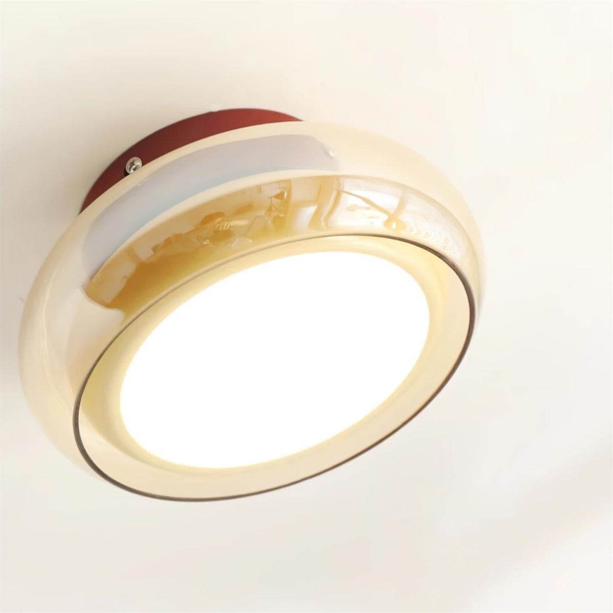 Flush Mount Ceiling Light with Amber Glass Shade Integrated LED - Image 9