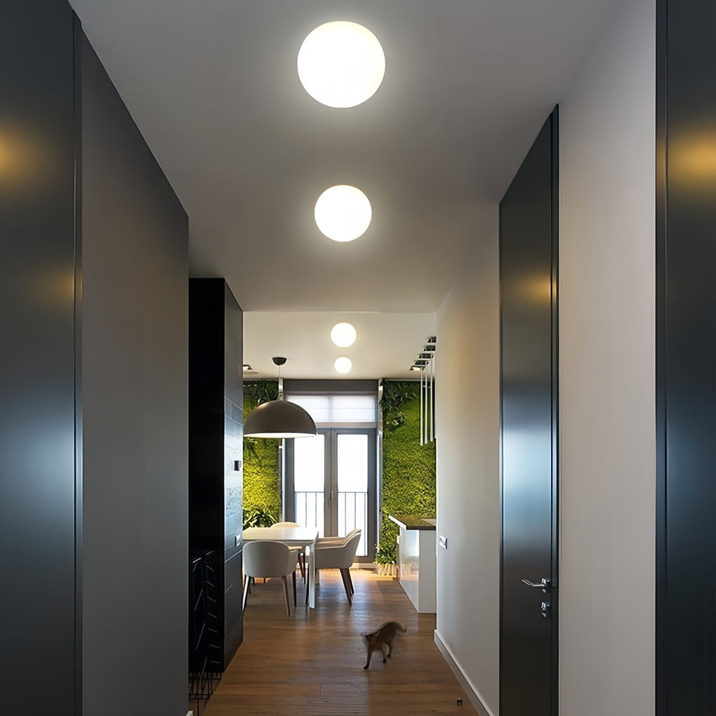 Flush Mount Ceiling Light with Frosted Glass Globe Sphere for Bedroom Hallway Modern Lighting - Image 2