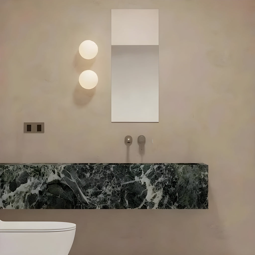 Flush Mount Globe Wall Sconce with Frosted Glass Minimalist Design - Image 2