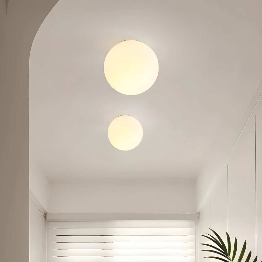Flush Mount Globe Wall Sconce with Frosted Glass Minimalist Design - Image 5