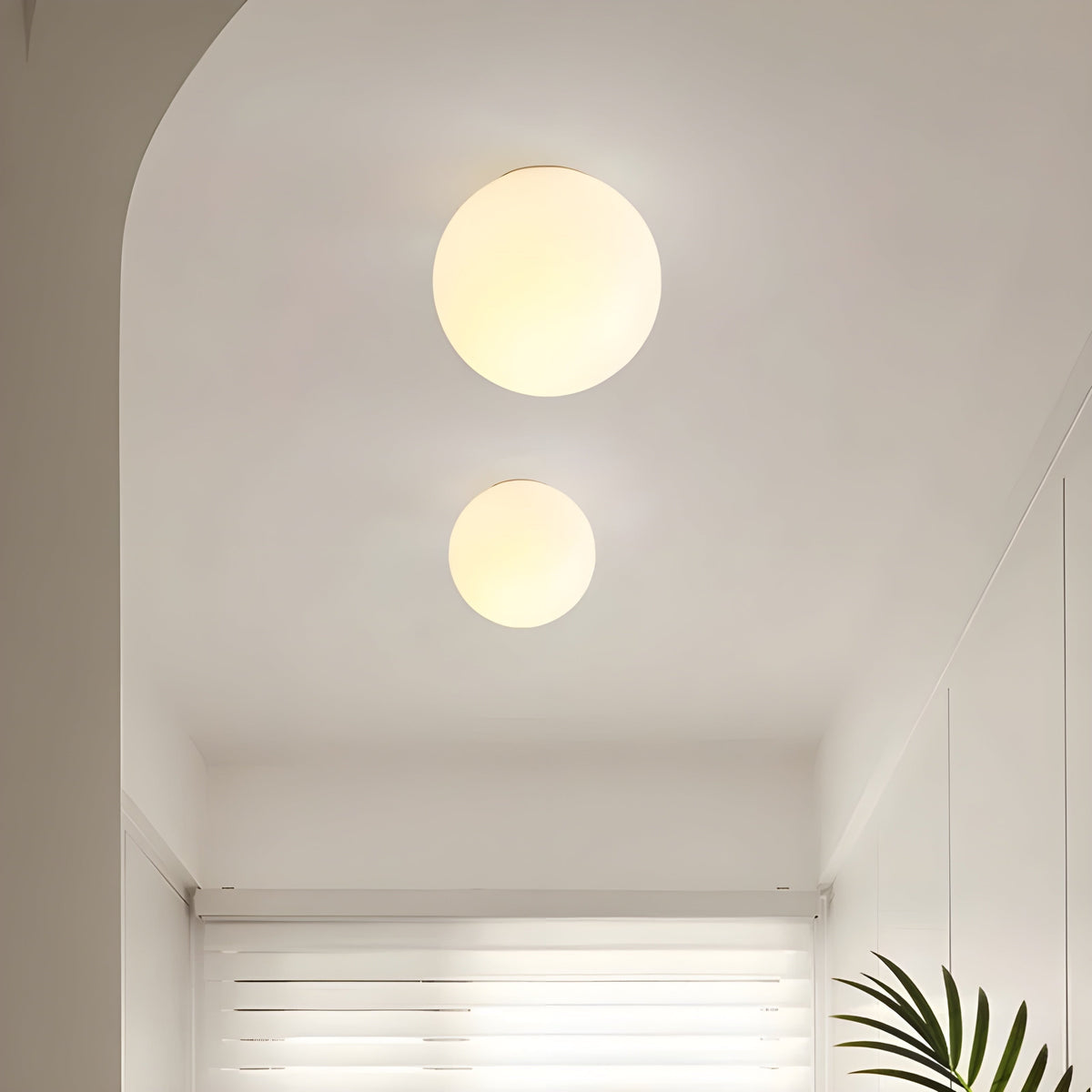 Flush Mount Globe Wall Sconce with Frosted Glass Minimalist Design - Image 5