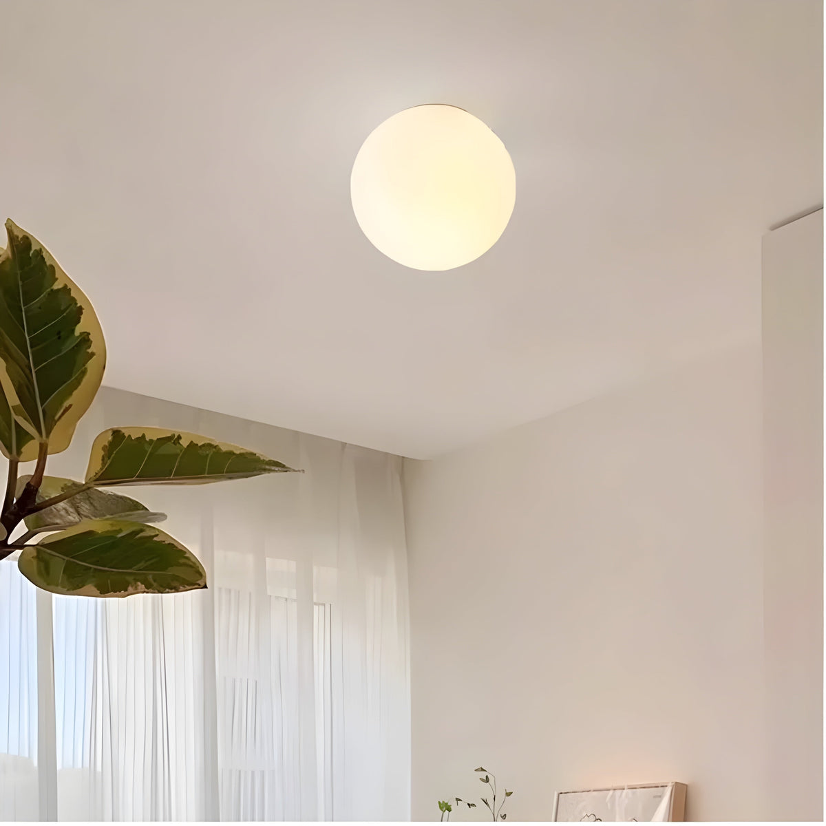 Flush Mount Globe Wall Sconce with Frosted Glass Minimalist Design - Image 6