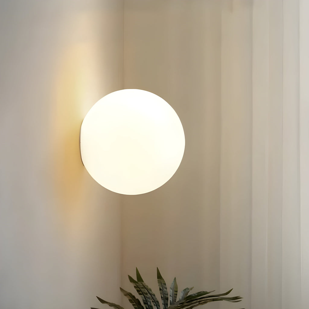 Flush Mount Globe Wall Sconce with Frosted Glass Minimalist Design - Image 7