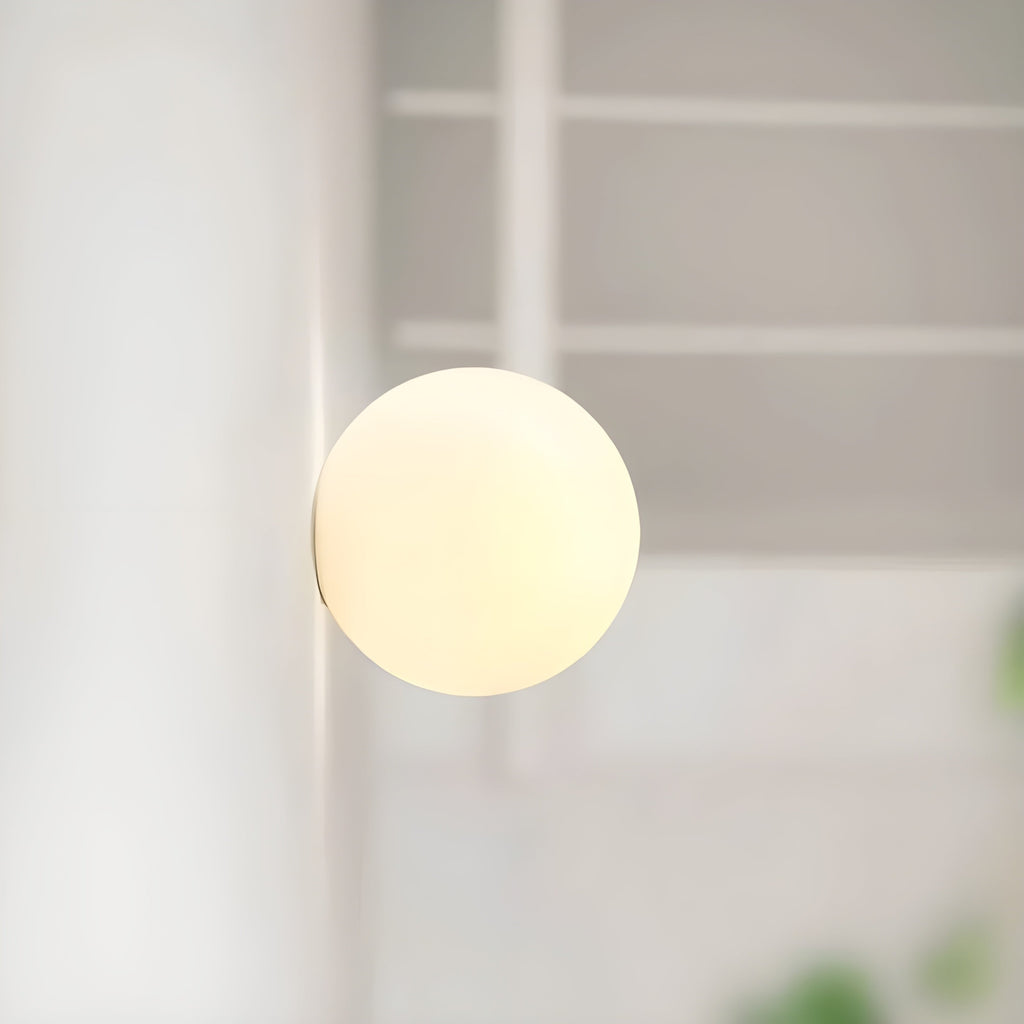 Flush Mount Globe Wall Sconce with Frosted Glass Minimalist Design - Image 8
