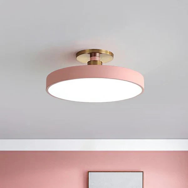 Flush Mount Light Fixtures Semi LED Modern Minimalist Drum Shade Ceiling Lighting - Image 4