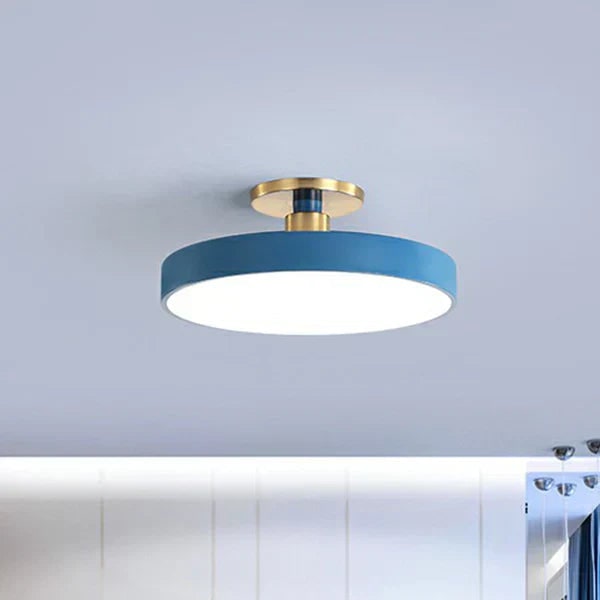 Flush Mount Light Fixtures Semi LED Modern Minimalist Drum Shade Ceiling Lighting - Image 7