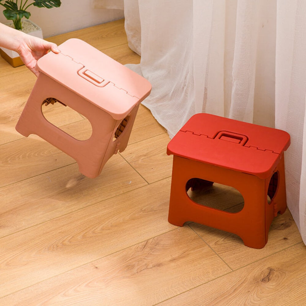 Folding Step Stool with Carrying Handle Portable Plastic Design for Home and Travel - Image 3