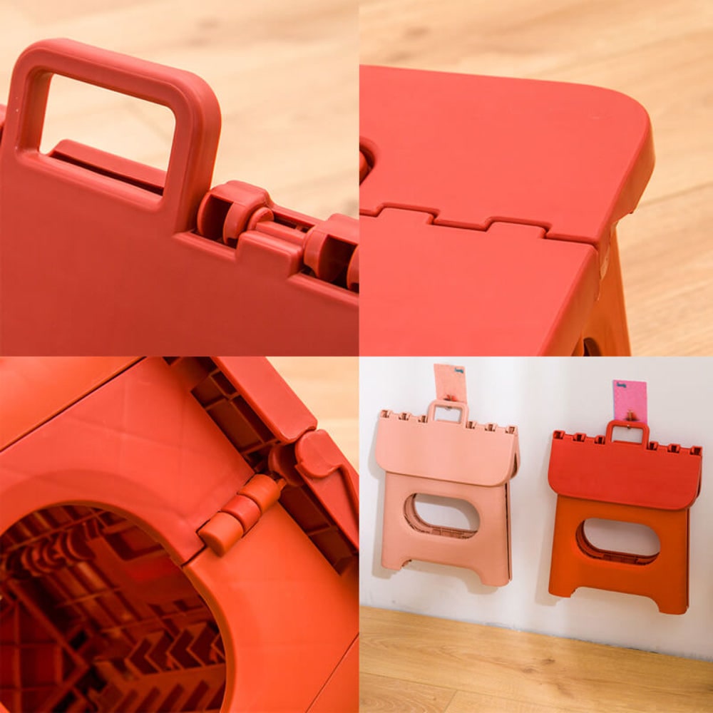 Folding Step Stool with Carrying Handle Portable Plastic Design for Home and Travel - Image 9