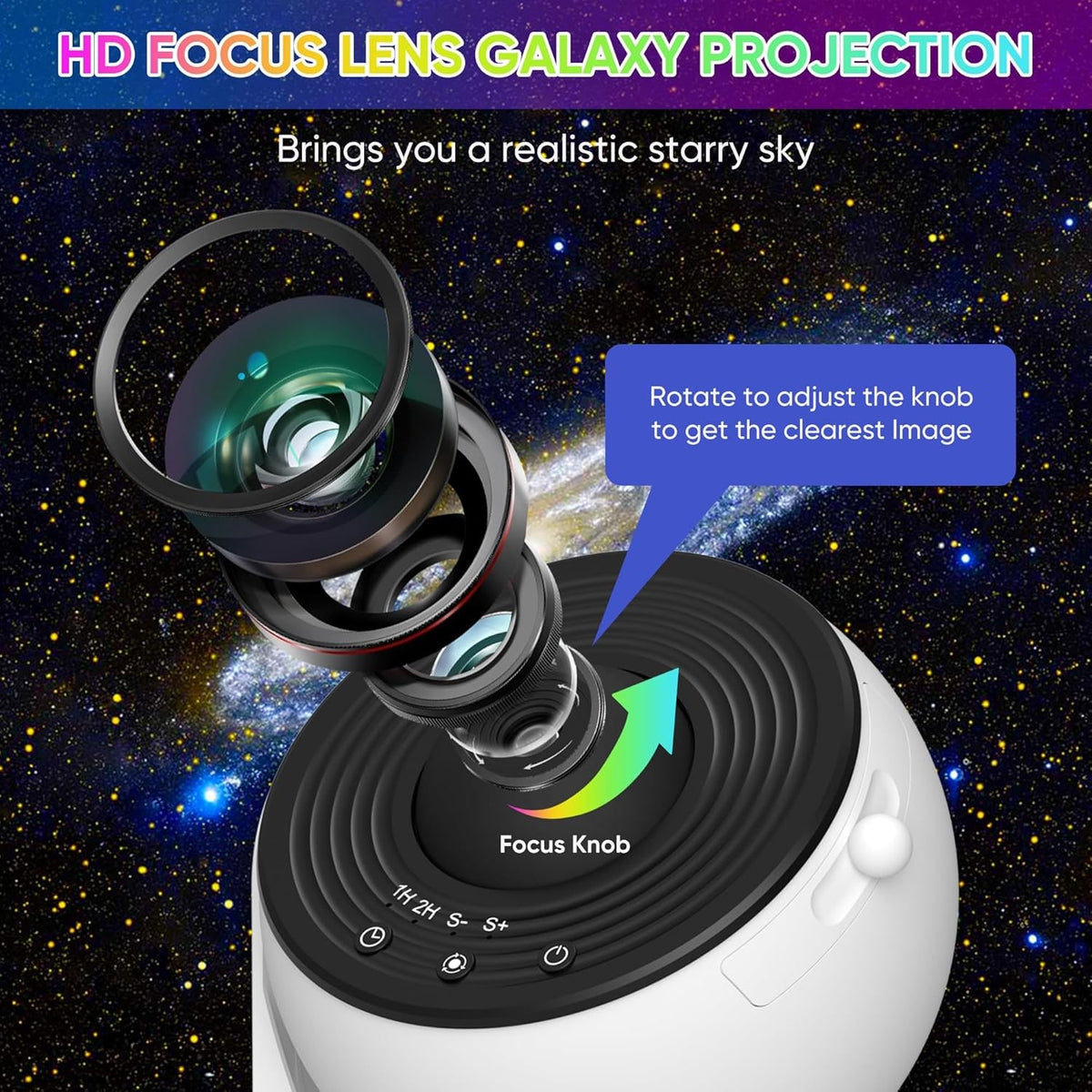 Galaxy Projector with Interchangeable Scene Discs and 360° Rotation - Image 5