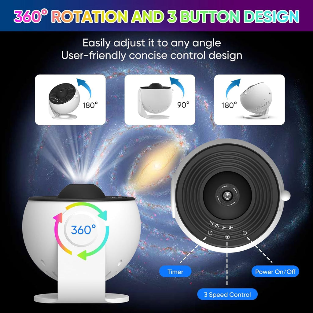 Galaxy Projector with Interchangeable Scene Discs and 360° Rotation - Image 7