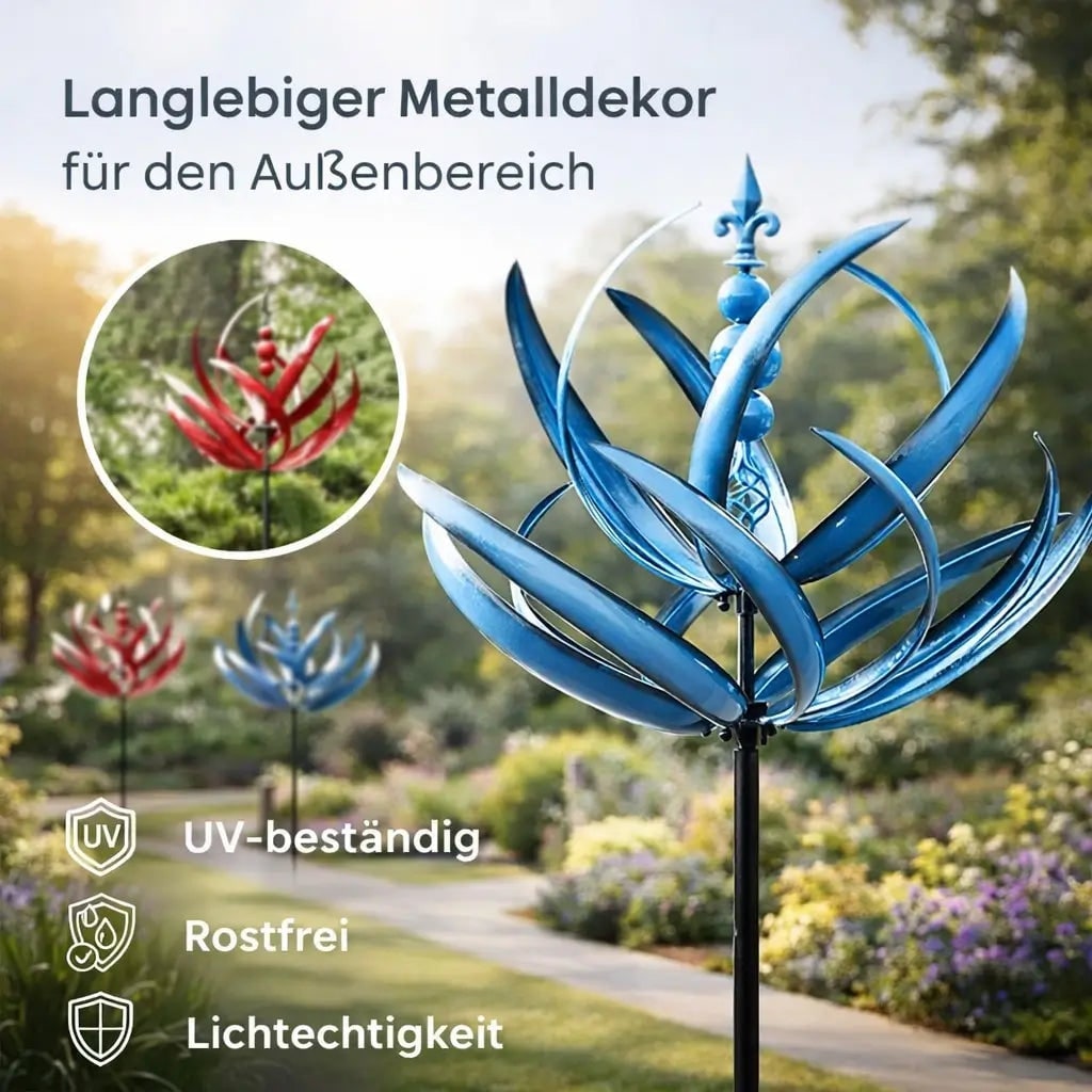 Garden Wind Spinners Metal Kinetic with Lotus Flower Design and 360 Degree Rotation - Image 6