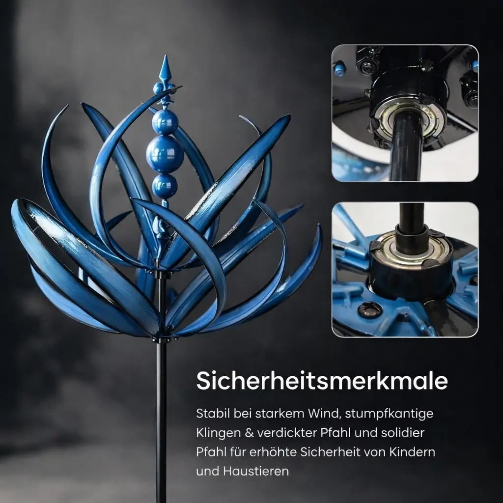 Garden Wind Spinners Metal Kinetic with Lotus Flower Design and 360 Degree Rotation - Image 9
