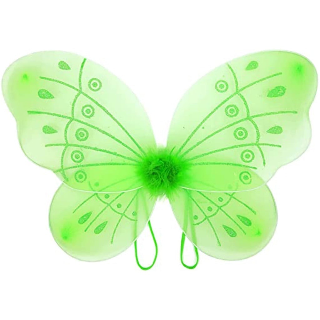 Girls' Fairy Costume with Wings Tiara Wand and Gloves for Dress-Up - Image 4