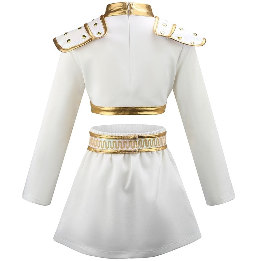 Girls' Halloween Dance Costume Two Piece Set with Sequined Crop Top and A-Line Skirt - Image 2
