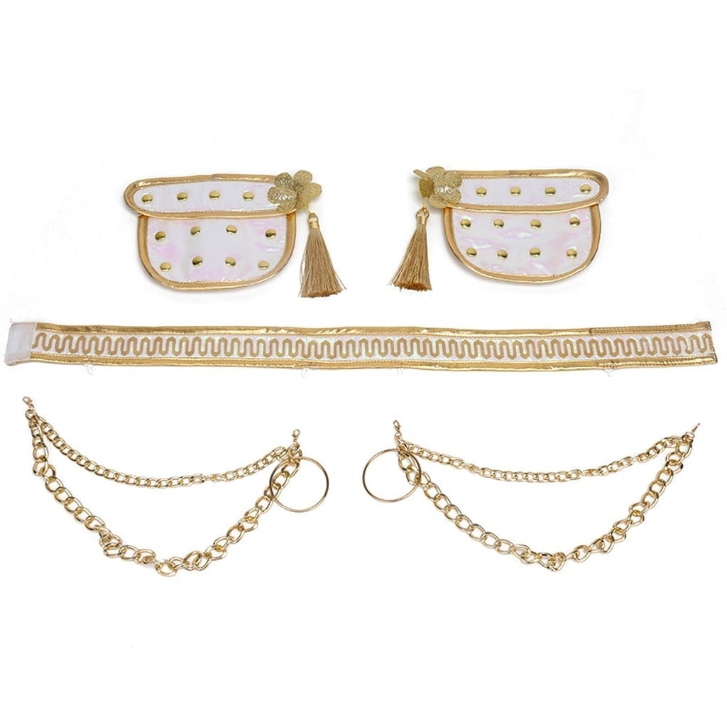 Girls' Halloween Dance Costume Two Piece Set with Sequined Crop Top and A-Line Skirt - Image 3