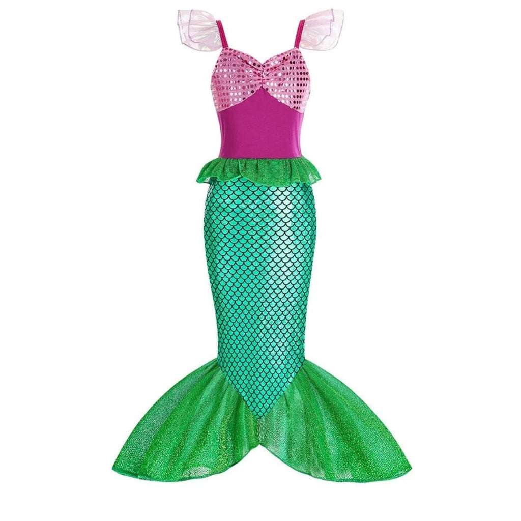 Girls' Halloween Mermaid Costume for Dress-Up with Sequin Details Headband Wand Purse and Jewelry - Image 9