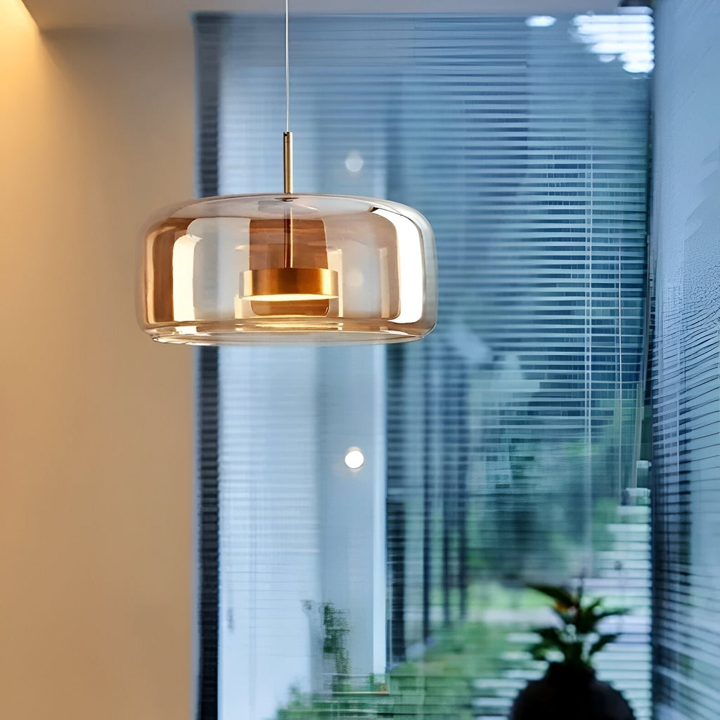 Glass Pendant Lights with Integrated LED Adjustable Cord and Gold Plated Brass Hardware - Image 12