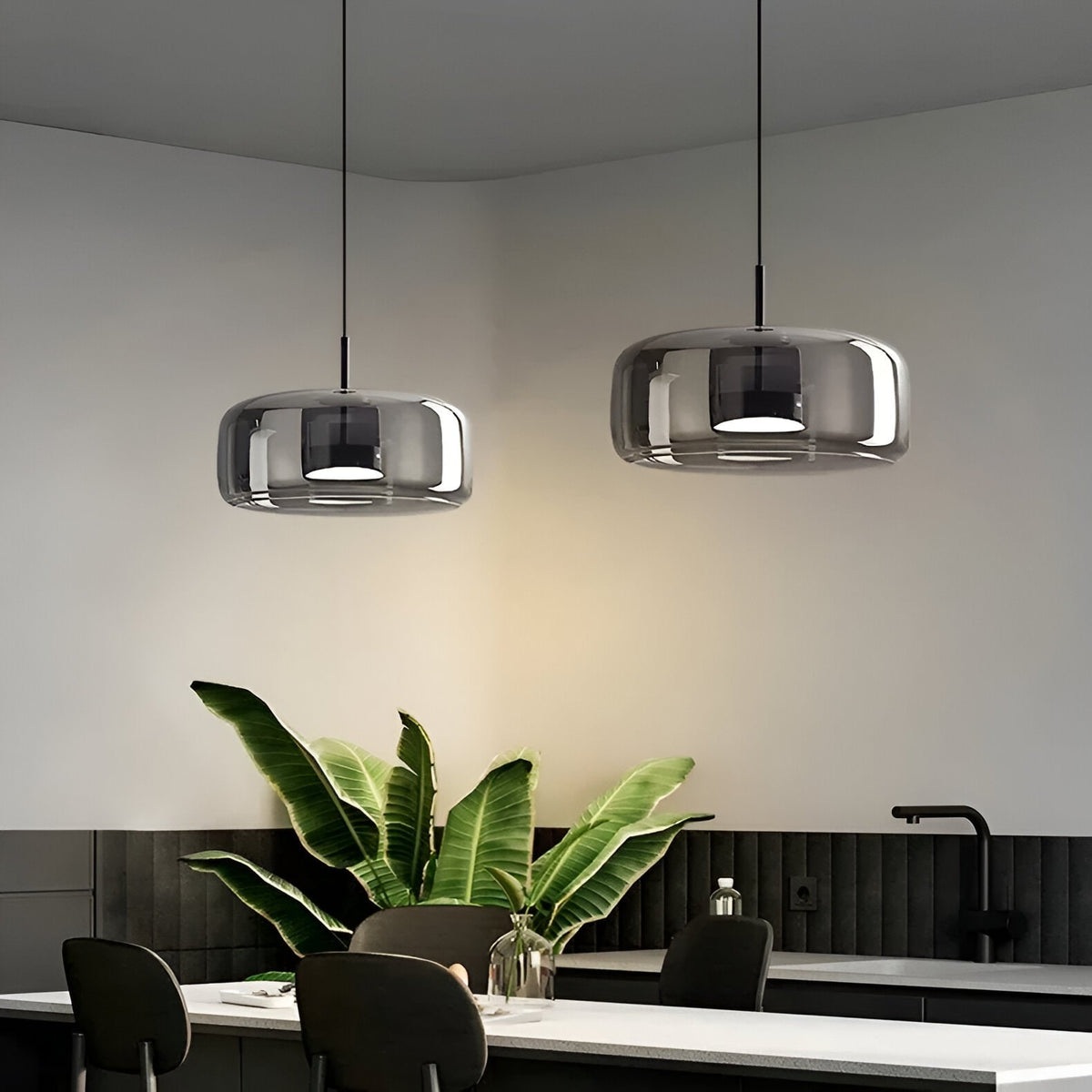 Glass Pendant Lights with Integrated LED Adjustable Cord and Gold Plated Brass Hardware - Image 15