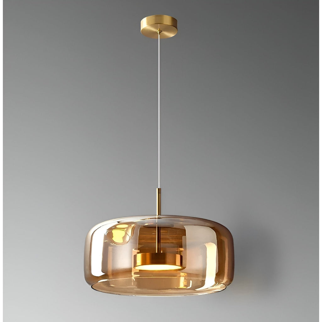 Glass Pendant Lights with Integrated LED Adjustable Cord and Gold Plated Brass Hardware - Image 2