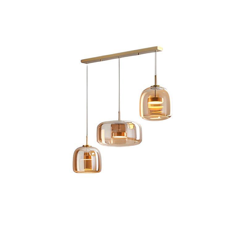 Glass Pendant Lights with Integrated LED Adjustable Cord and Gold Plated Brass Hardware - Image 30