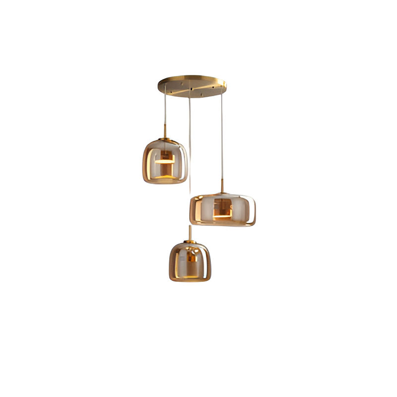 Glass Pendant Lights with Integrated LED Adjustable Cord and Gold Plated Brass Hardware - Image 31