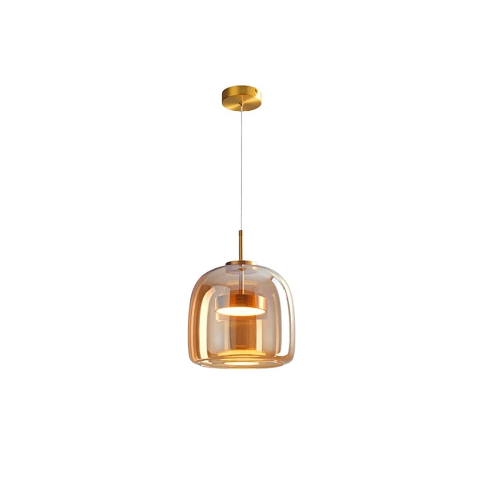Glass Pendant Lights with Integrated LED Adjustable Cord and Gold Plated Brass Hardware - Image 34