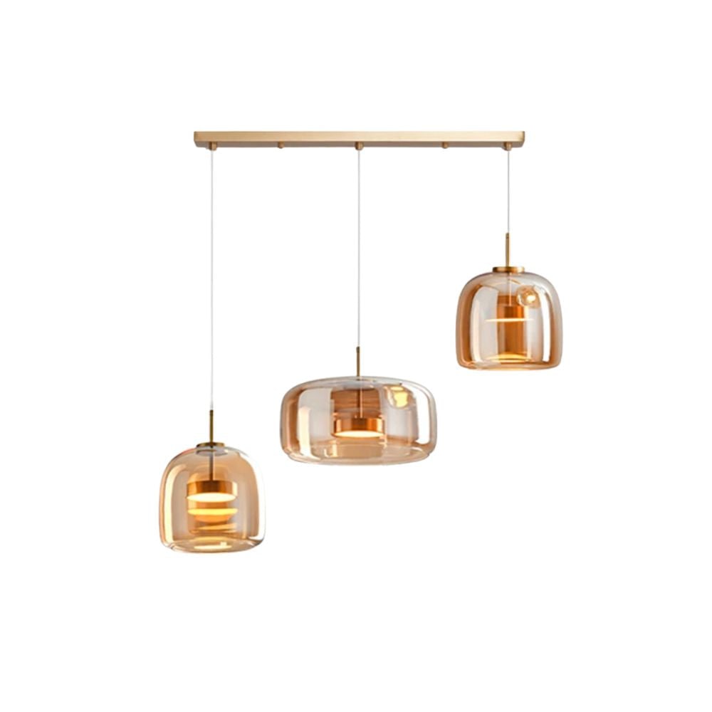 Glass Pendant Lights with Integrated LED Adjustable Cord and Gold Plated Brass Hardware - Image 38