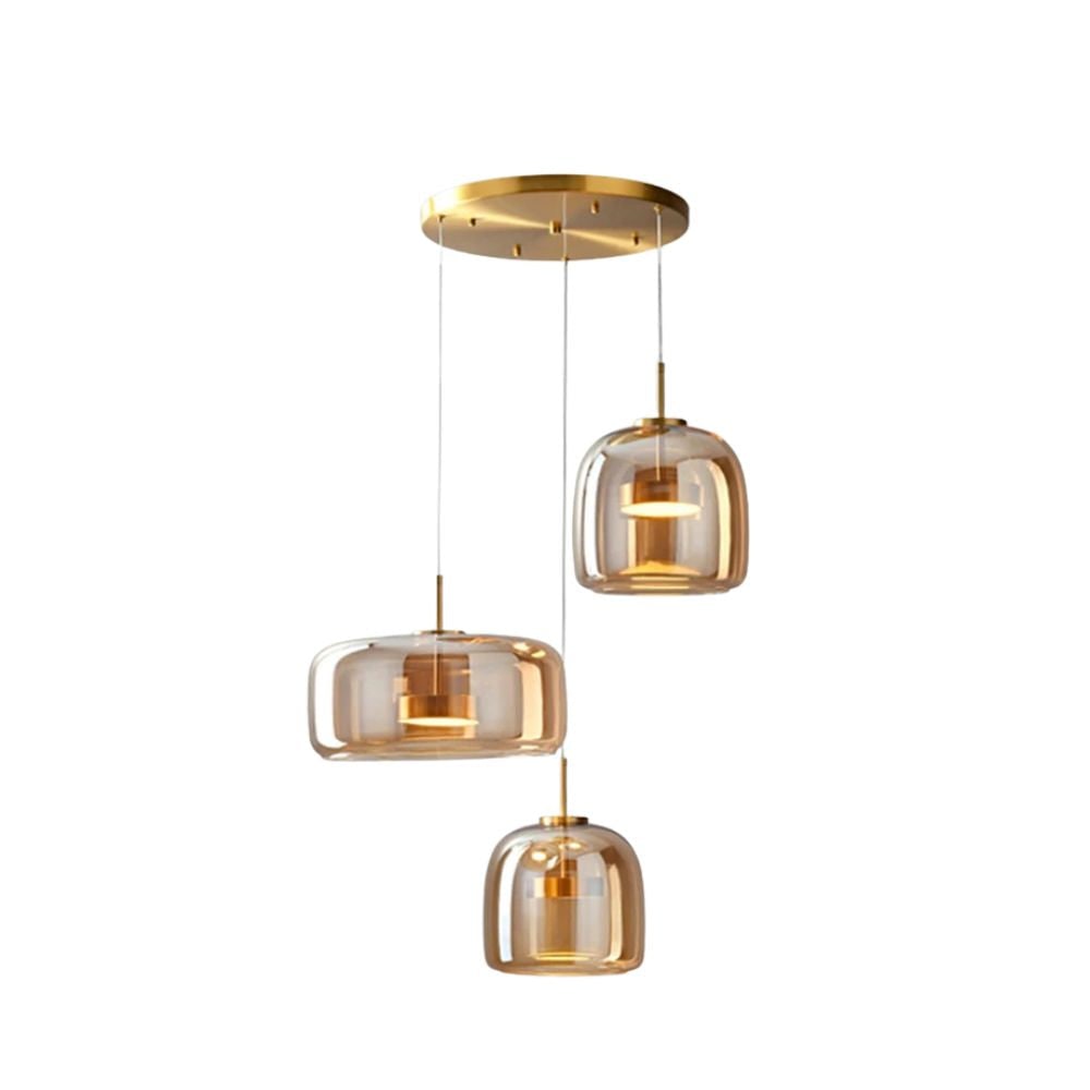 Glass Pendant Lights with Integrated LED Adjustable Cord and Gold Plated Brass Hardware - Image 39