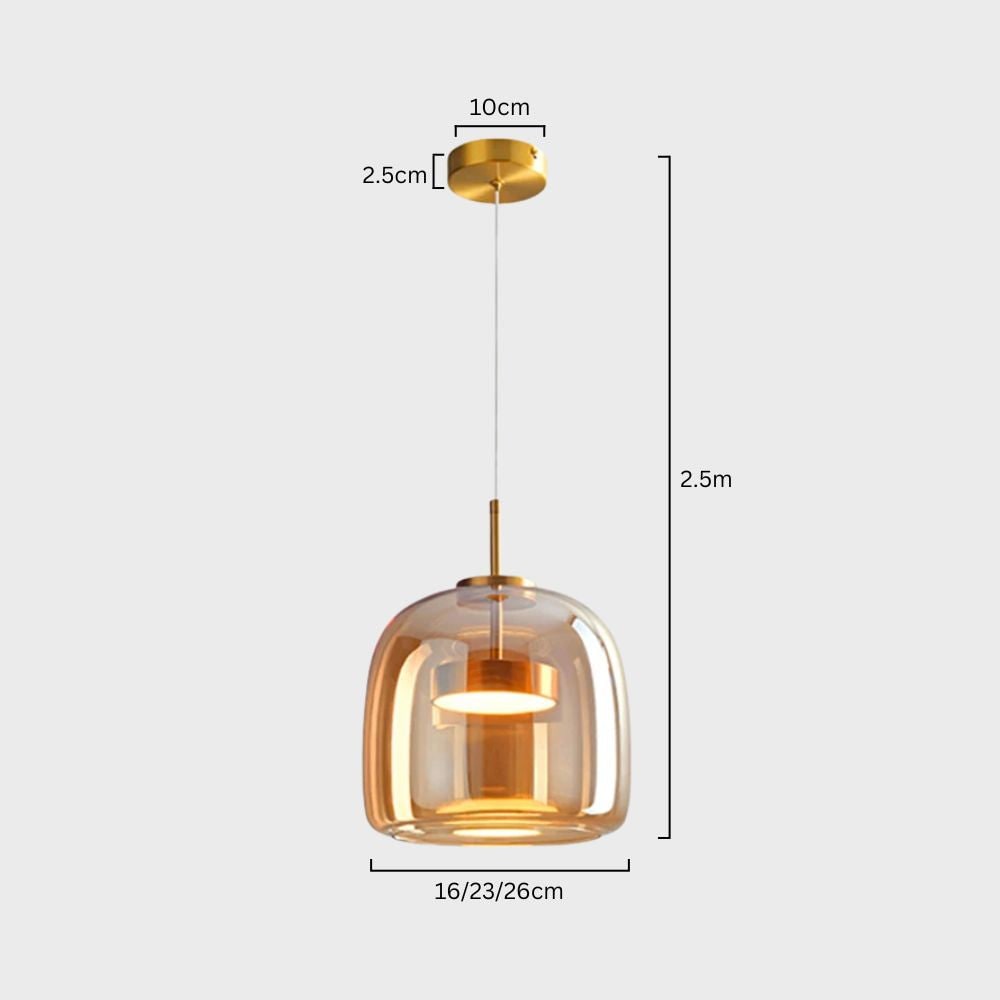 Glass Pendant Lights with Integrated LED Adjustable Cord and Gold Plated Brass Hardware - Image 47