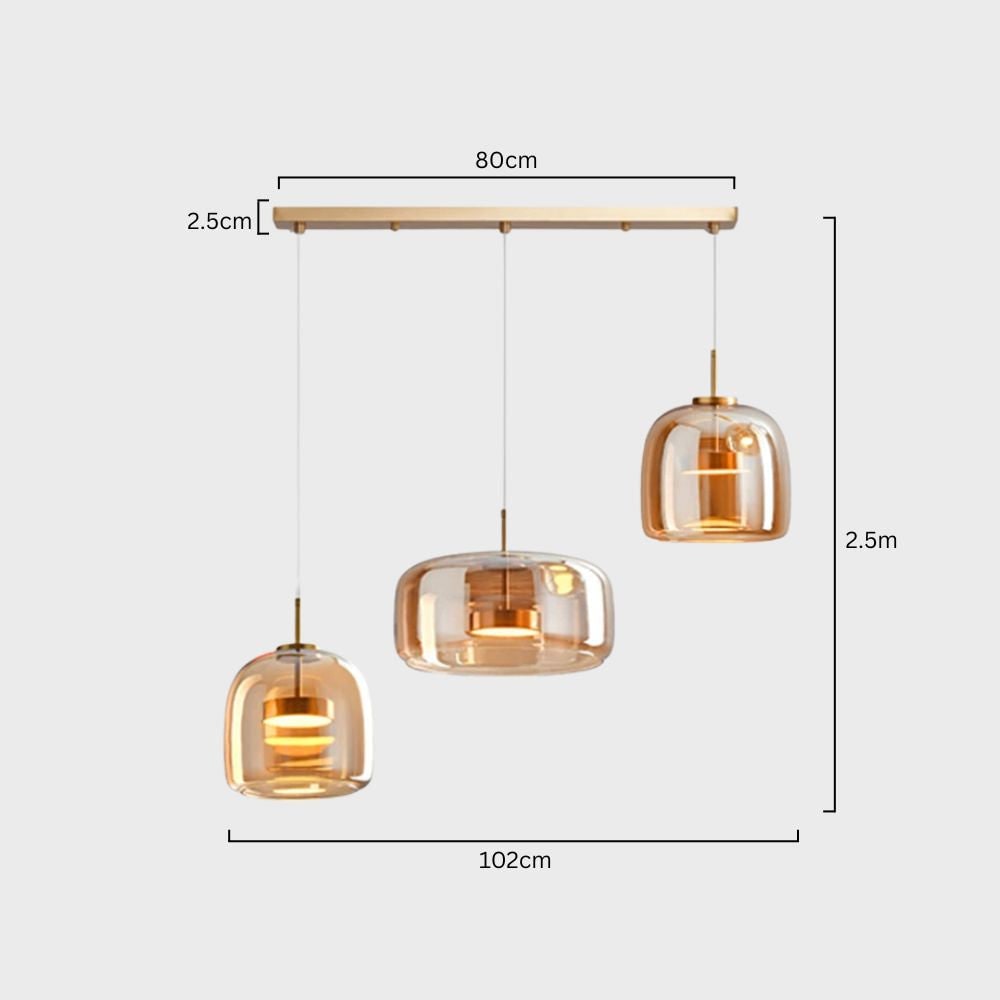 Glass Pendant Lights with Integrated LED Adjustable Cord and Gold Plated Brass Hardware - Image 49