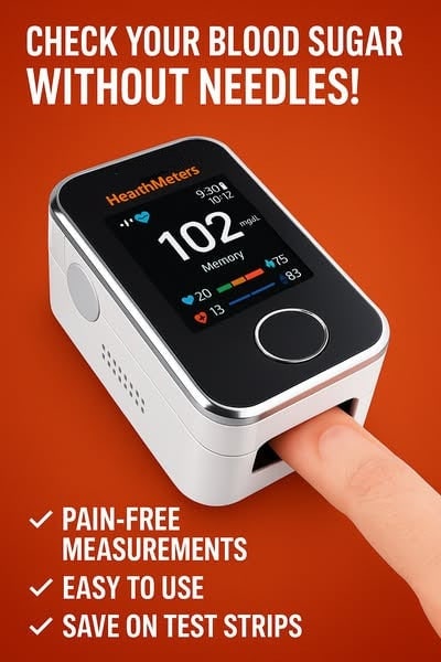 Glucose Meter Non Invasive Fingertip Portable Blood Sugar Monitor with Digital Display - Image 2