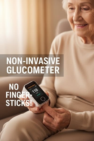 Glucose Meter Non Invasive Fingertip Portable Blood Sugar Monitor with Digital Display - Image 4