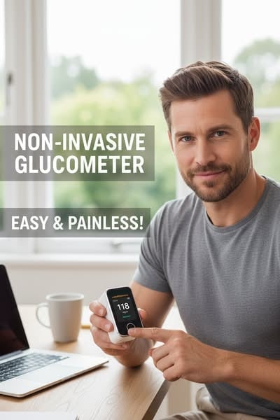 Glucose Meter Non Invasive Fingertip Portable Blood Sugar Monitor with Digital Display - Image 6