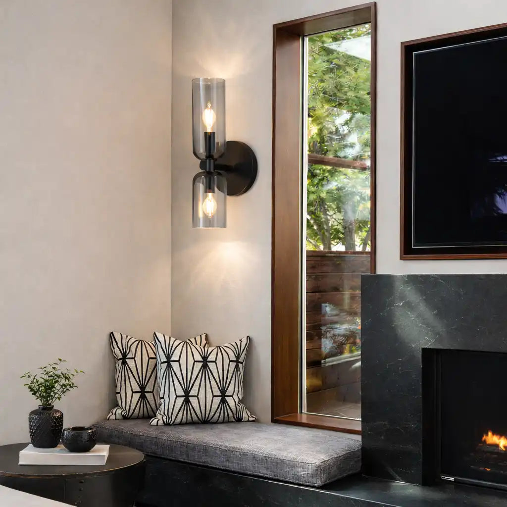 Irina Modern Double-Head Sculpted Glass Wall Light