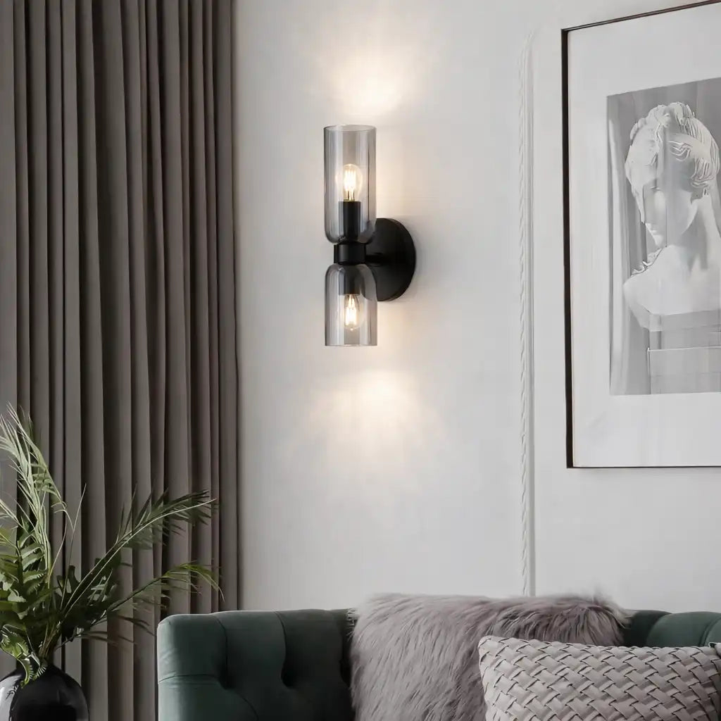 Irina Modern Double-Head Sculpted Glass Wall Light