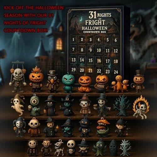 Halloween Advent Calendar Countdown with Spooky Miniature Figurines for Kids' Party Decoration - Image 2