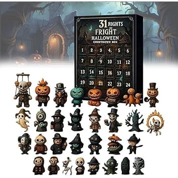 Halloween Advent Calendar Countdown with Spooky Miniature Figurines for Kids' Party Decoration - Image 4