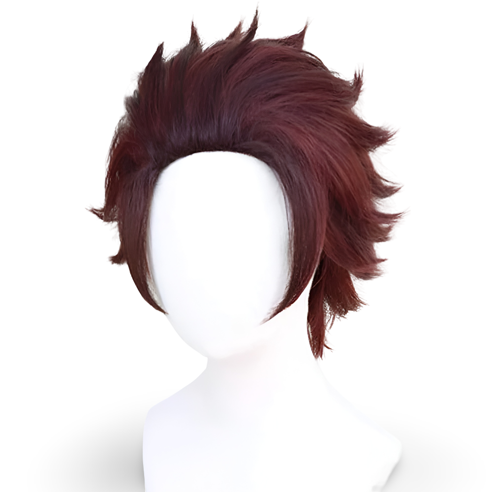 Halloween Anime Cosplay Costume with Checkered Haori Wig and Fox Mask for Character Party - Image 4