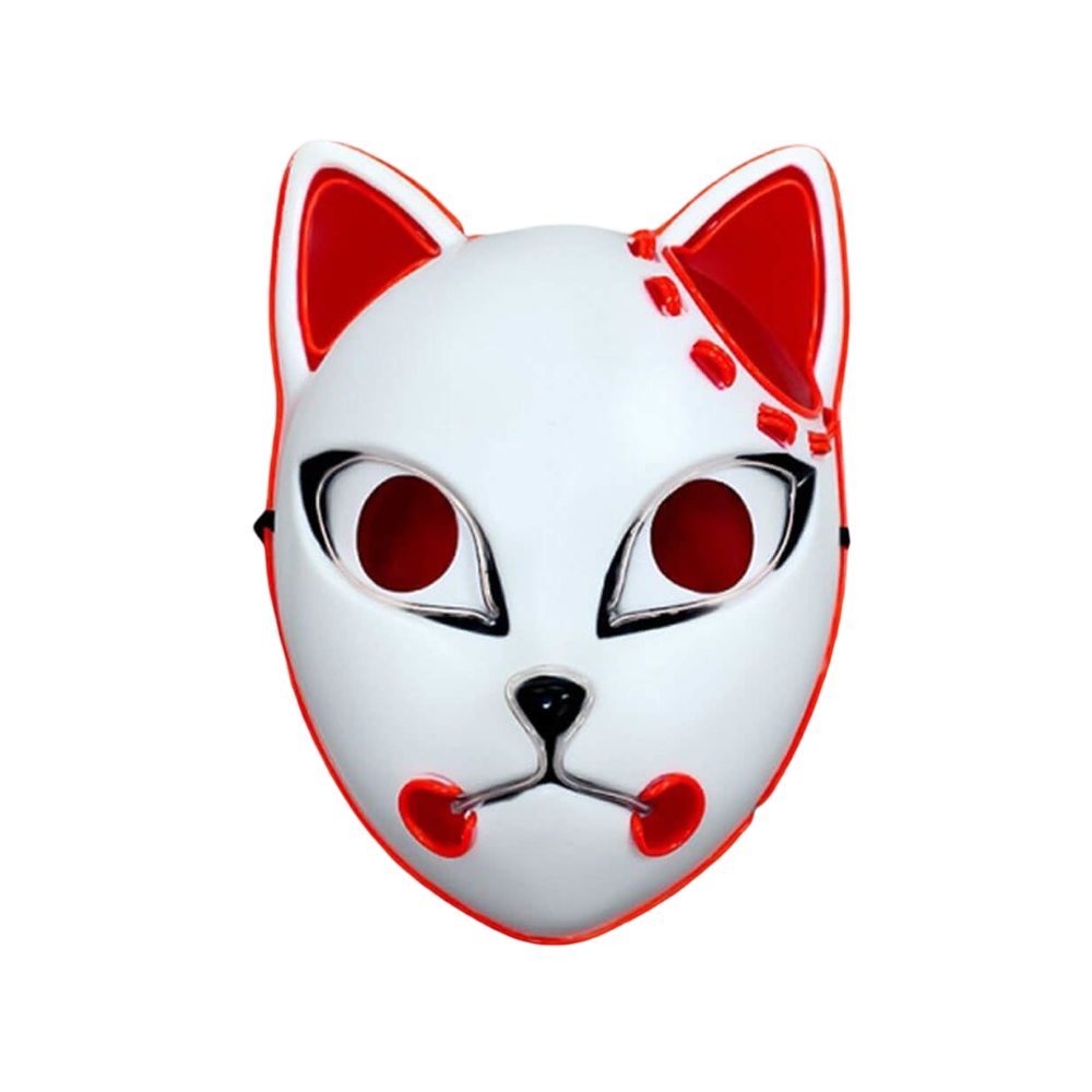 Halloween Anime Cosplay Costume with Checkered Haori Wig and Fox Mask for Character Party - Image 5