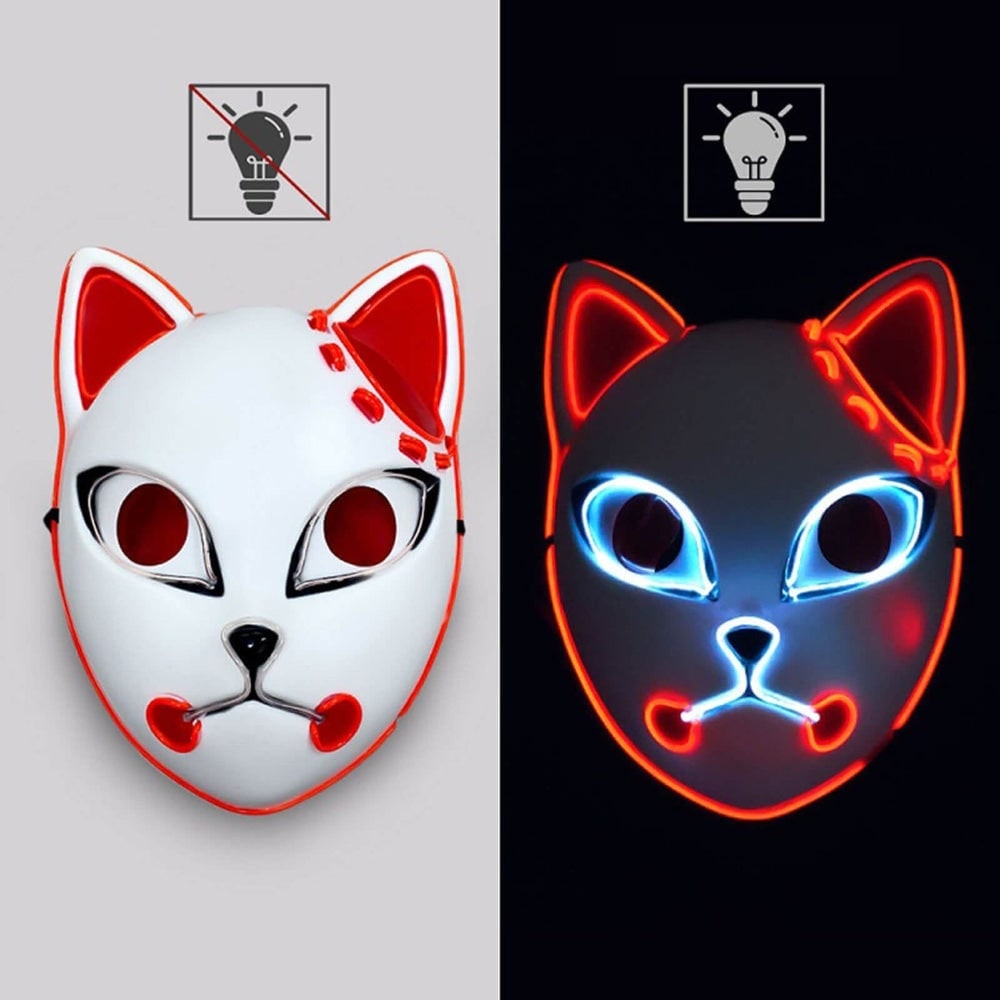 Halloween Anime Cosplay Costume with Checkered Haori Wig and Fox Mask for Character Party - Image 7