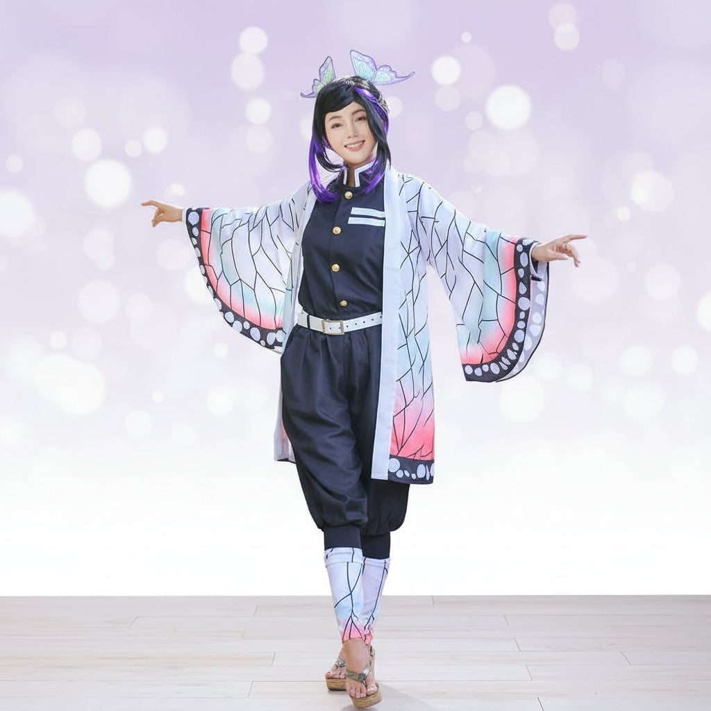 Halloween Anime Cosplay Costume with Haori Jacket LED and Toy Accessories Set - Image 1