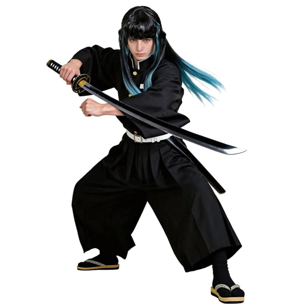 Halloween Anime Warrior Cosplay Costume with High Collar and Wide Sleeves - Image 6