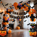 Halloween Balloon Arch Kit with Foil and Latex Garland Tape Banner and Bat Decals - Image 6