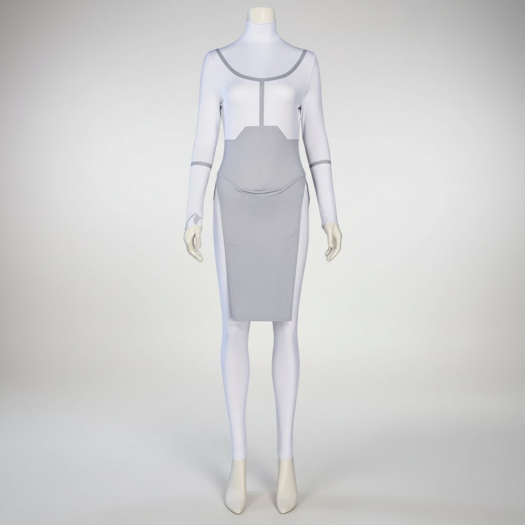Halloween Cosplay Bodysuit with Mock Turtleneck Tabard and Utility Belt - Image 1