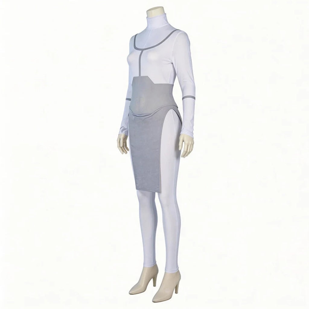 Halloween Cosplay Bodysuit with Mock Turtleneck Tabard and Utility Belt - Image 2