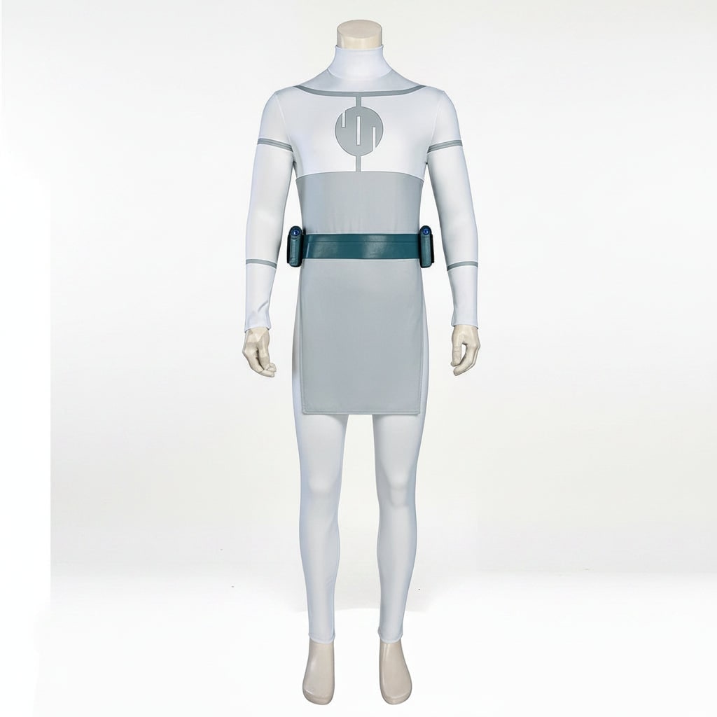 Halloween Cosplay Bodysuit with Mock Turtleneck Tabard and Utility Belt - Image 4