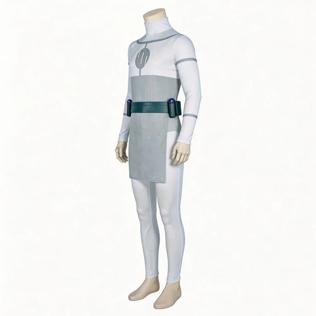 Halloween Cosplay Bodysuit with Mock Turtleneck Tabard and Utility Belt - Image 5