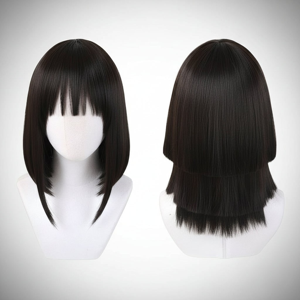 Halloween Cosplay Wig with Layered Synthetic Hair and Anime-Inspired Styling for Costume Party - Image 10